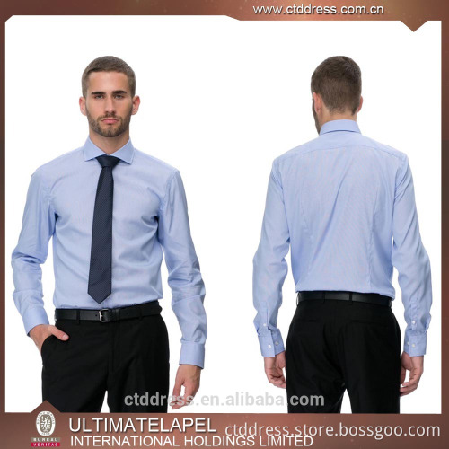 2015 wholesale hot sale 100% cotton blue cutaway shirt tailors in china